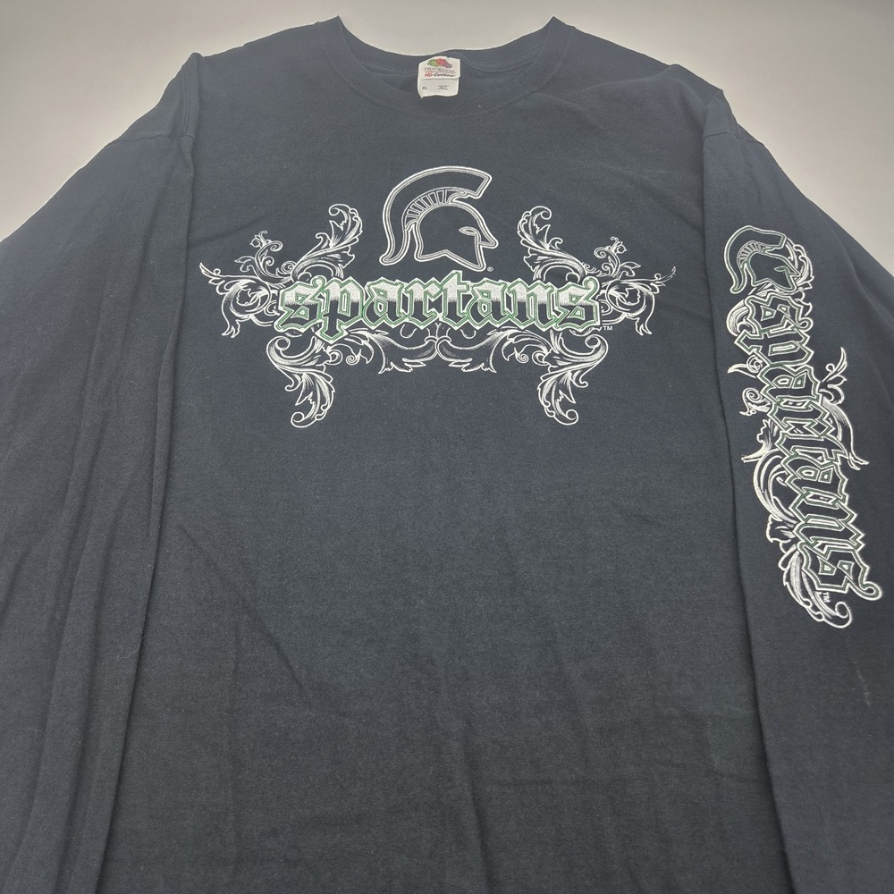 Y2K MSU Spartans Long Sleeve Shirt Black XL NCAA Michigan State FOTL 2000s